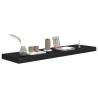 Floating Wall Shelf Black - Stylish MDF Display Shelf 90x23.5cm