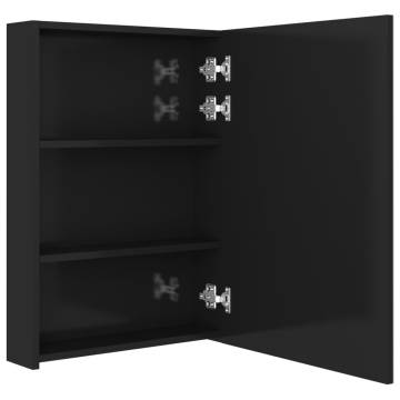 LED Bathroom Mirror Cabinet - Shining Black | 50x13x70 cm