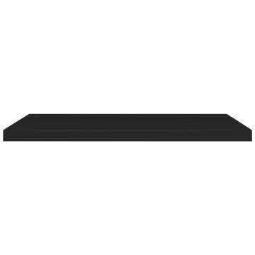 Floating Wall Shelf Black - Stylish MDF Display Shelf 90x23.5cm