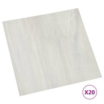 Self-Adhesive PVC Flooring Planks - 20 pcs Cream: 1.86 m²