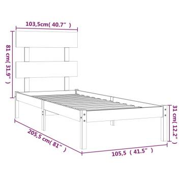 Solid Wood Bed Frame 100x200 cm - Timeless Design