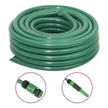 Garden Hose with Fitting Set - 100m PVC Green Hose