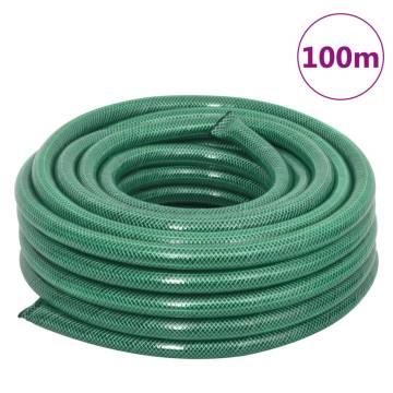 Garden Hose with Fitting Set - 100m PVC Green Hose