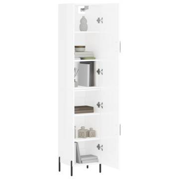 Highboard High Gloss White 34.5x34x180 cm - Stylish Storage