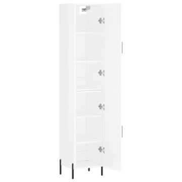 Highboard High Gloss White 34.5x34x180 cm - Stylish Storage