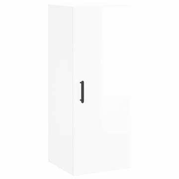 Highboard High Gloss White 34.5x34x180 cm - Stylish Storage