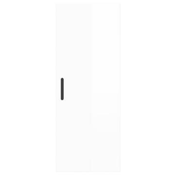 Highboard High Gloss White 34.5x34x180 cm - Stylish Storage