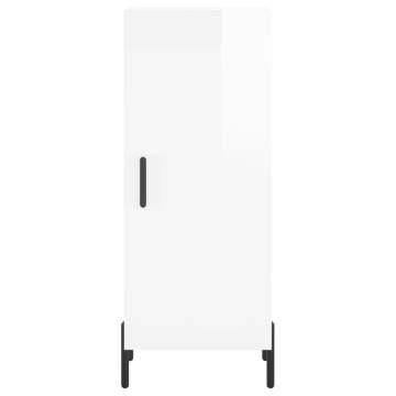 Highboard High Gloss White 34.5x34x180 cm - Stylish Storage