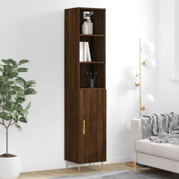 Stylish Highboard Brown Oak | Engineered Wood 180 cm