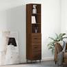 Highboard Brown Oak 34.5x34x180 cm Engineered Wood Colour brown oak Quantity in Package 1 Model 3 drawers 