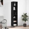 Stylish Highboard Black | 34.5x32.5x180 cm Engineered Wood