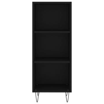 Stylish Highboard Black | 34.5x32.5x180 cm Engineered Wood