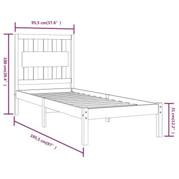 Solid Pine Wood Bed Frame 90x190 cm Single - Comfortable & Sturdy