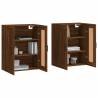 Elegant Wall Mounted Cabinets - 2 pcs Brown Oak | HipoMarket