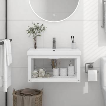 Wall-Mounted Bathroom Washbasin Frame - White 59x38x31 cm