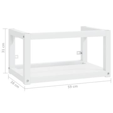 Wall-Mounted Bathroom Washbasin Frame - White 59x38x31 cm