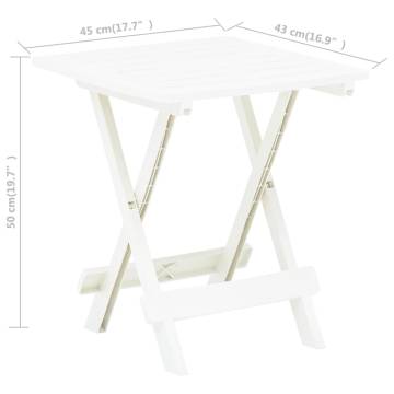 Folding Garden Table White 45x43x50 cm | HipoMarket