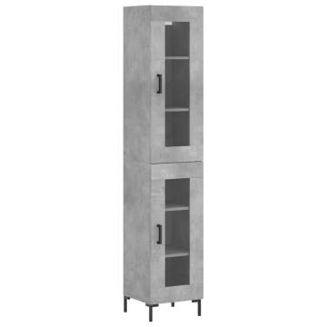 Stylish Highboard Concrete Grey - Engineered Wood 180 cm