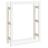 Firewood Rack White 80x25x100 cm - Solid Pine Wood