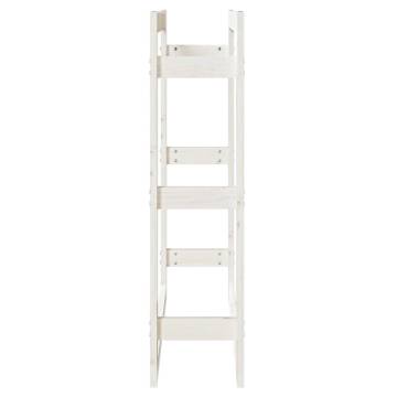 Firewood Rack White 80x25x100 cm - Solid Pine Wood