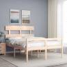 Bed Frame with Headboard Double Solid Wood Colour natural Size 135 x 190 cm Model high 