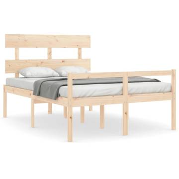 Double Solid Wood Bed Frame with Headboard - HipoMarket