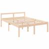 Double Solid Wood Bed Frame with Headboard - HipoMarket