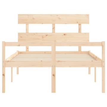 Double Solid Wood Bed Frame with Headboard - HipoMarket