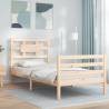 Bed Frame with Headboard 90x200 cm Solid Wood Colour natural Size 90 x 200 cm 