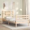 Solid Wood Bed Frame with Headboard 90x200 cm | Hipo Market