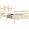 Solid Wood Bed Frame with Headboard 90x200 cm | Hipo Market