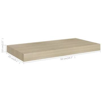 Stylish Oak Floating Wall Shelf - 50x23x3.8 cm | HipoMarket