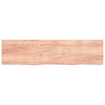 Light Brown Solid Wood Bathroom Countertop | 200x50cm