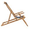 Folding Beach Chair Solid Wood Teak Grey - Hipomarket UK