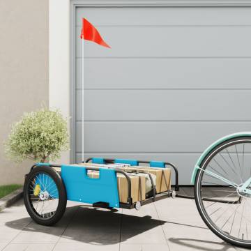 Durable Bike Trailer - Blue Oxford Fabric & Iron Construction