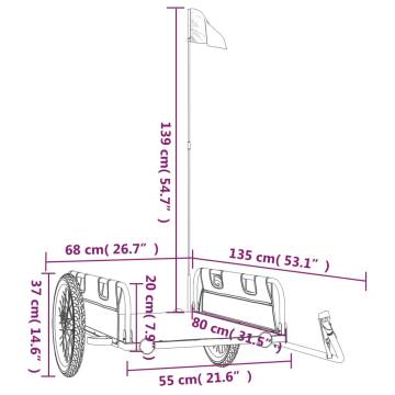 Durable Bike Trailer - Blue Oxford Fabric & Iron Construction