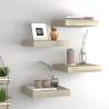 Floating Wall Shelves 4 pcs Oak 23x23.5x3.8 cm MDF Colour oak Size 23 x 23.5 x 3.8 cm Quantity in Package 4 Number of Pieces 1 