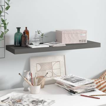 Floating Wall Shelf High Gloss Grey - Stylish Display | HipoMarket