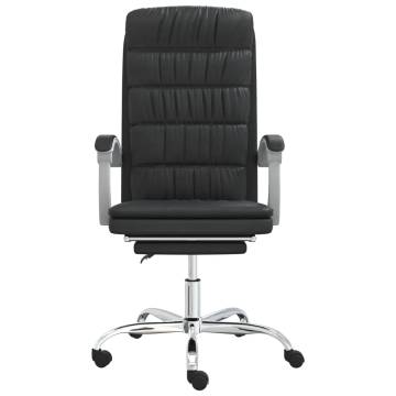 Reclining Office Chair - Black Faux Leather Comfort & Style