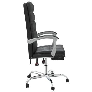 Reclining Office Chair - Black Faux Leather Comfort & Style