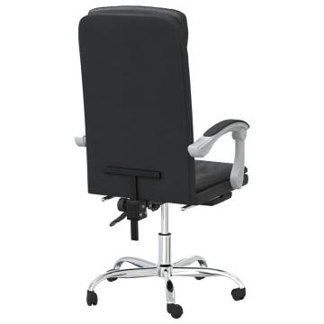 Reclining Office Chair - Black Faux Leather Comfort & Style