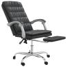 Reclining Office Chair - Black Faux Leather Comfort & Style