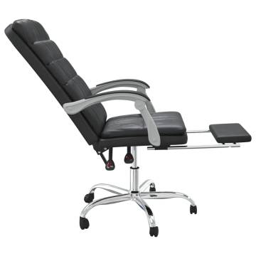 Reclining Office Chair - Black Faux Leather Comfort & Style