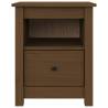 Honey Brown Bedside Cabinets - Solid Pine Wood, 2 pcs