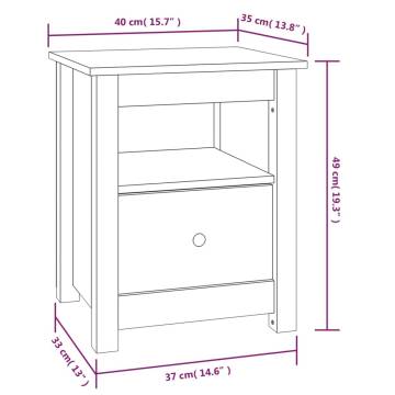 Honey Brown Bedside Cabinets - Solid Pine Wood, 2 pcs