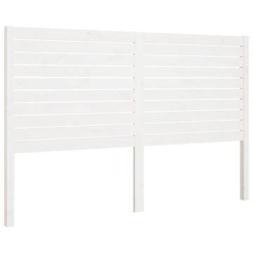 Elegant White Bed Headboard - Solid Pine Wood 166x4x100 cm