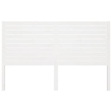 Elegant White Bed Headboard - Solid Pine Wood 166x4x100 cm