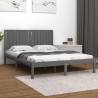 Bed Frame Grey Solid Wood 150x200 cm King Size Colour grey Size 150 x 200 cm 