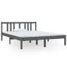 Grey Solid Wood Bed Frame 140x190 cm | Hipo Market