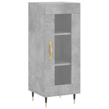 Stylish Highboard in Concrete Grey - Durable Engineered Wood